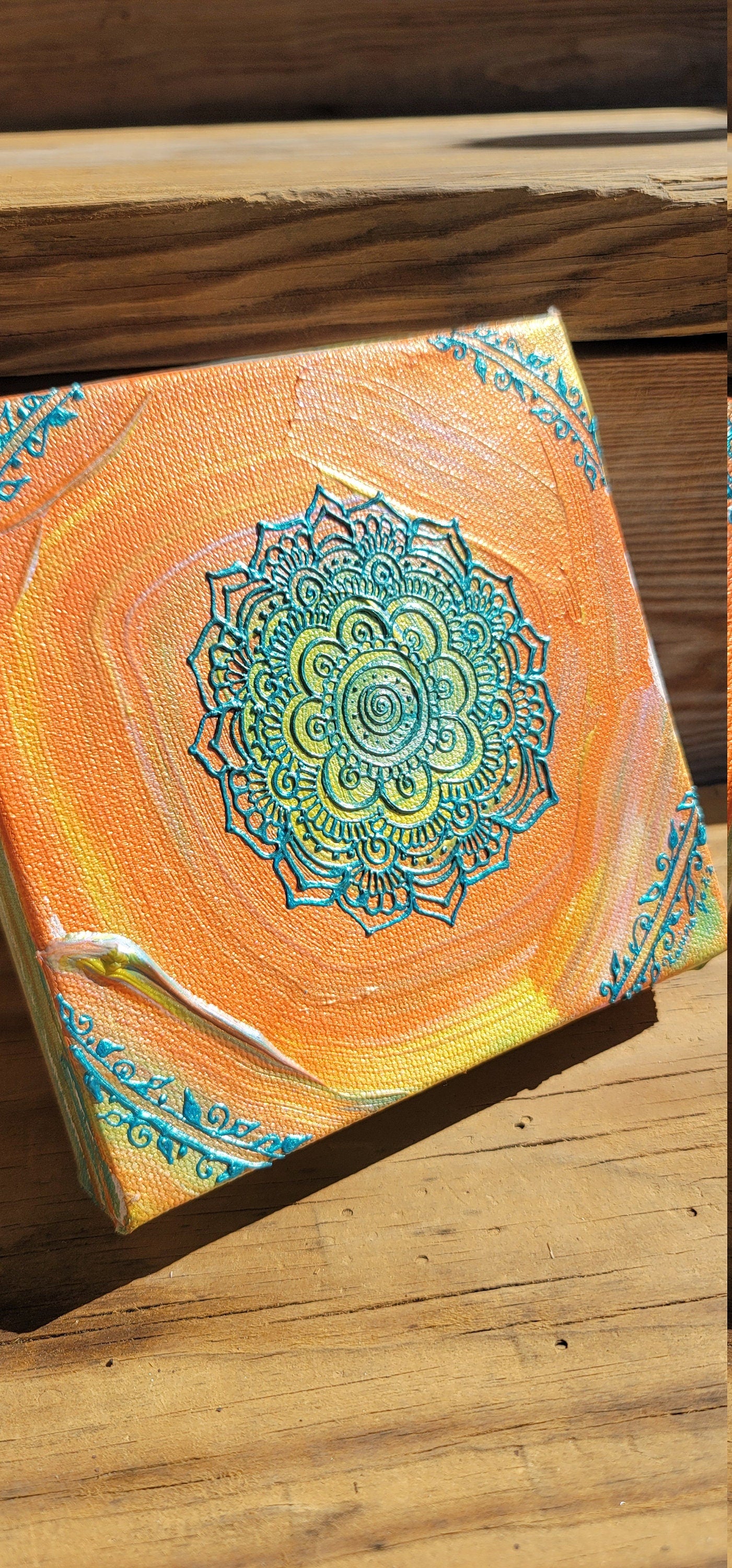 Play Original Mandala Painting | 6x6 Freehand Reiki Infused Intention Artwork