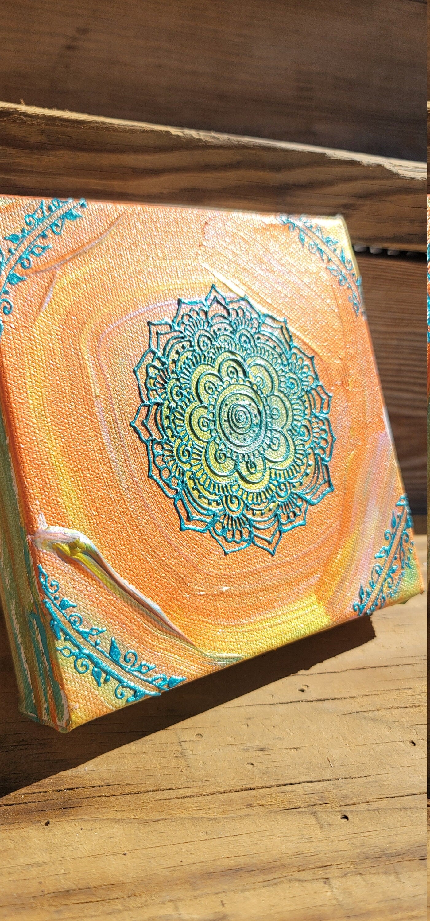 Play Original Mandala Painting | 6x6 Freehand Reiki Infused Intention Artwork
