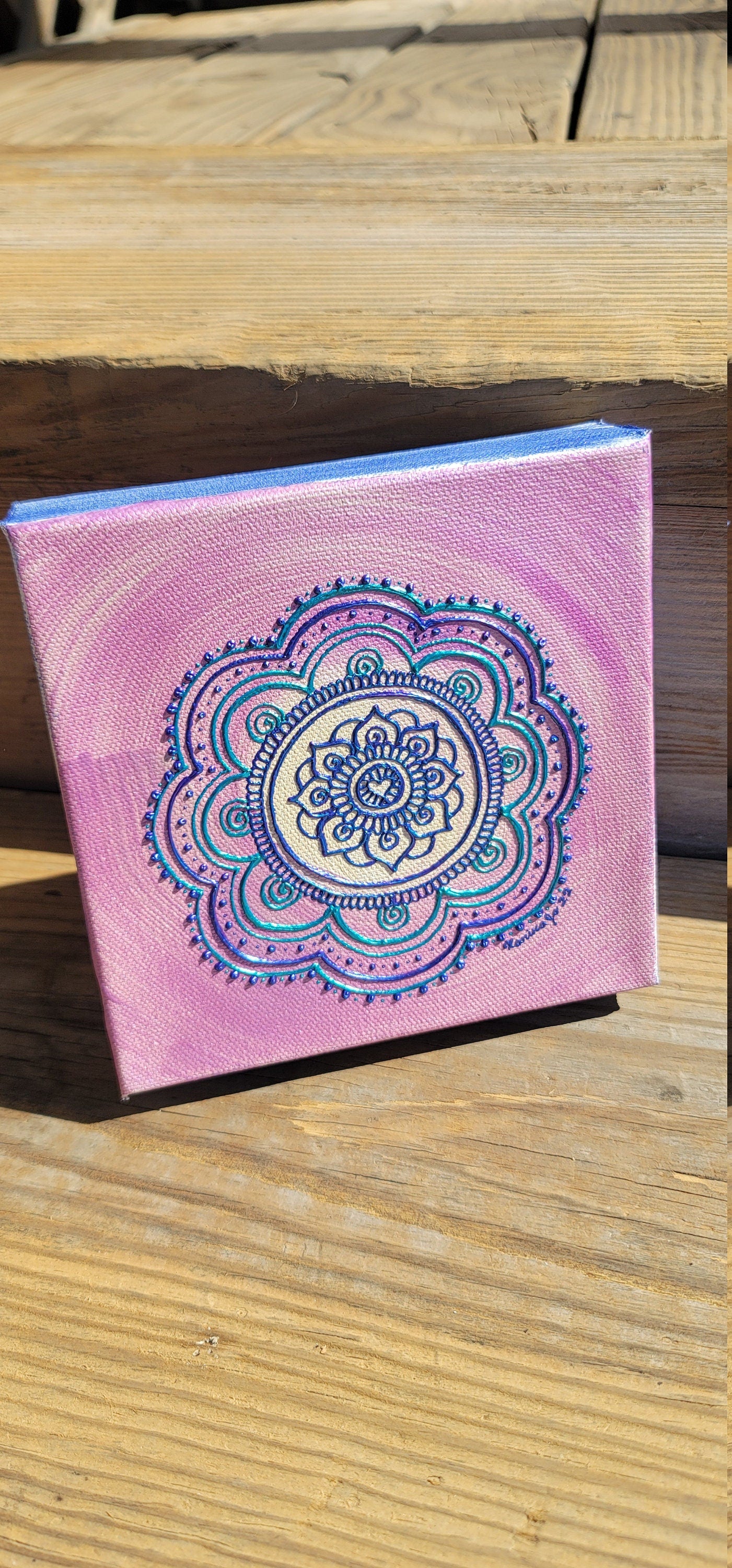 Faith in Trust Original Mandala Painting | 6x6 Freehand Reiki Infused Intention Artwork