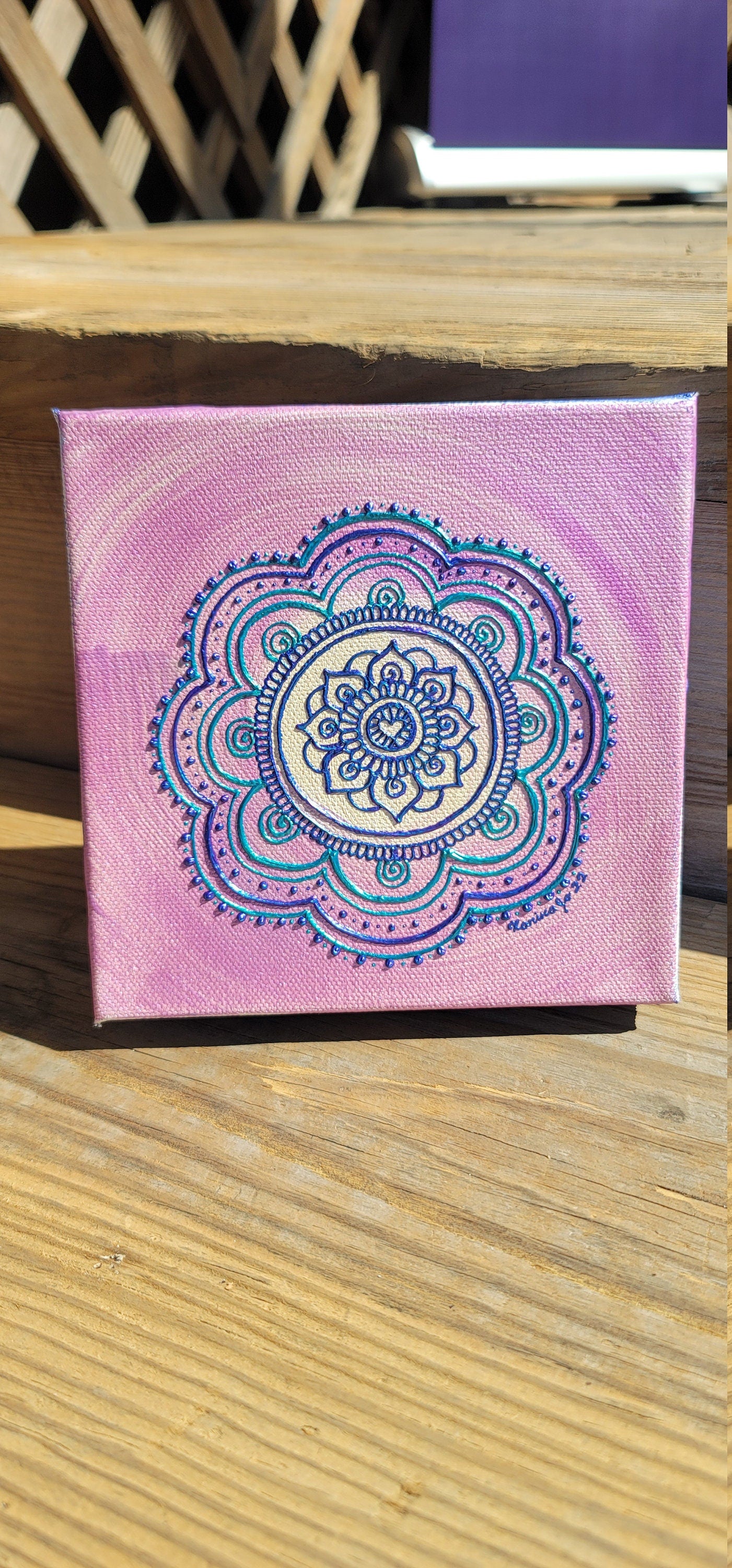 Faith in Trust Original Mandala Painting | 6x6 Freehand Reiki Infused Intention Artwork