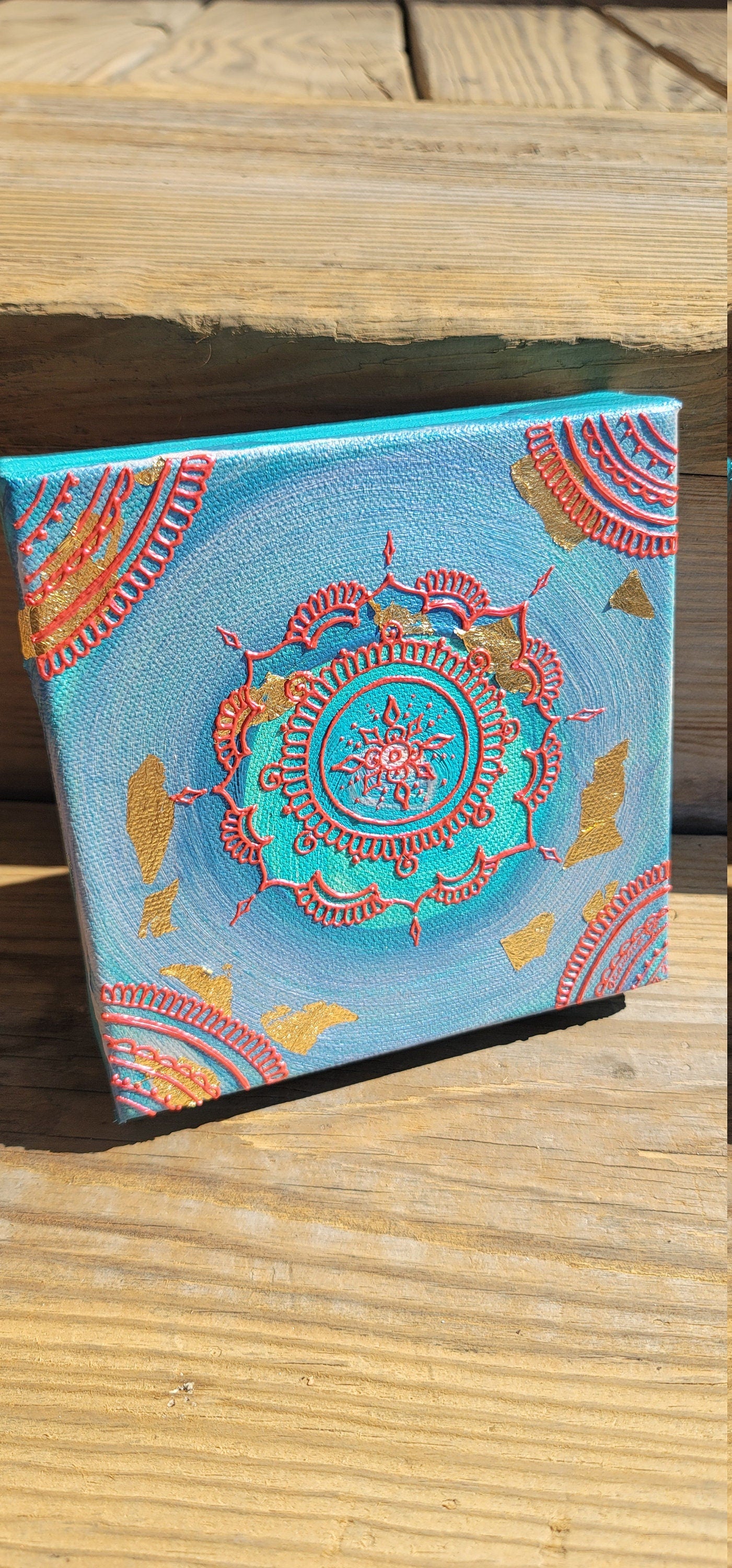 Hopefully Detached Original Mandala Painting | 6x6 Freehand Reiki Infused Intention Artwork