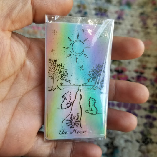 The Moon Tarot Card Holographic Waterproof Sticker