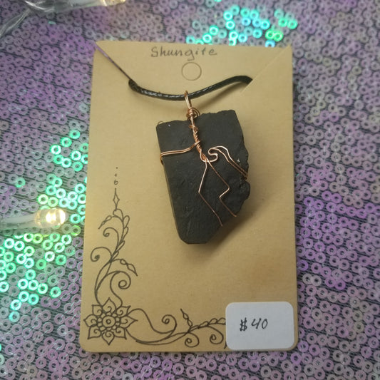 Shungite Handwrapped Necklace