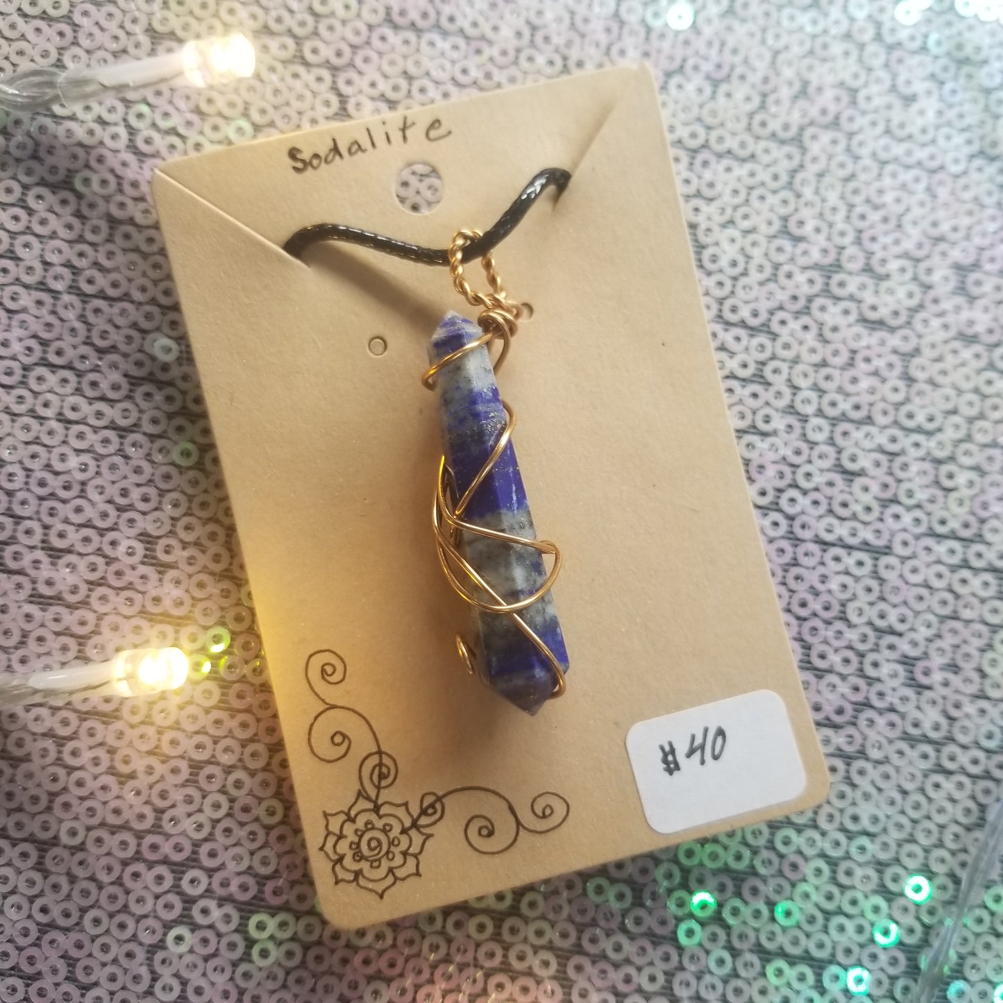 Sodalite Handwrapped Necklace