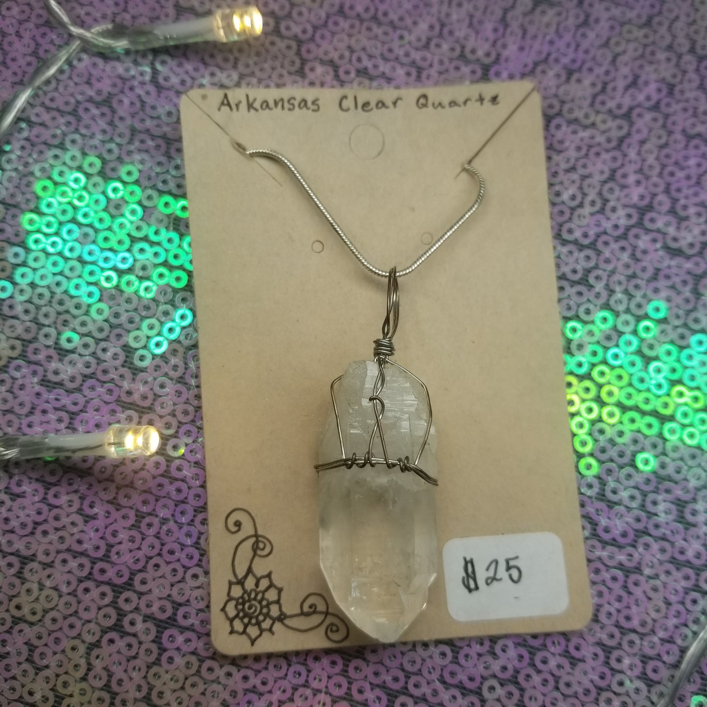 Copy of Arkansas Clear Quartz Handwrapped Necklace