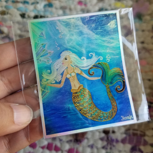 Crystal Mermaid Waterproof Art Sticker