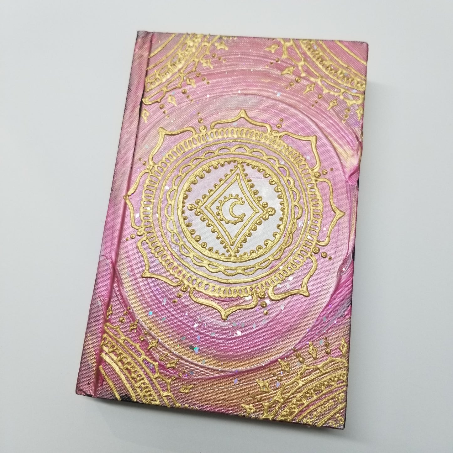 Fluid, Connected & Clear Medium Handpaited Hardcover Journal / Sketchbook