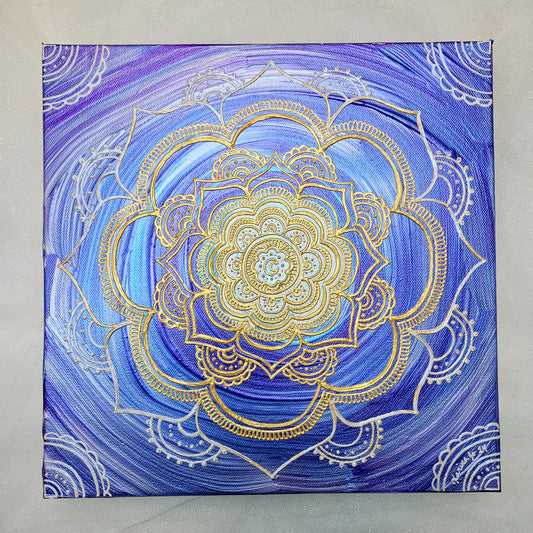 "Intuitive Gold" 12x12" Acrylic Painting