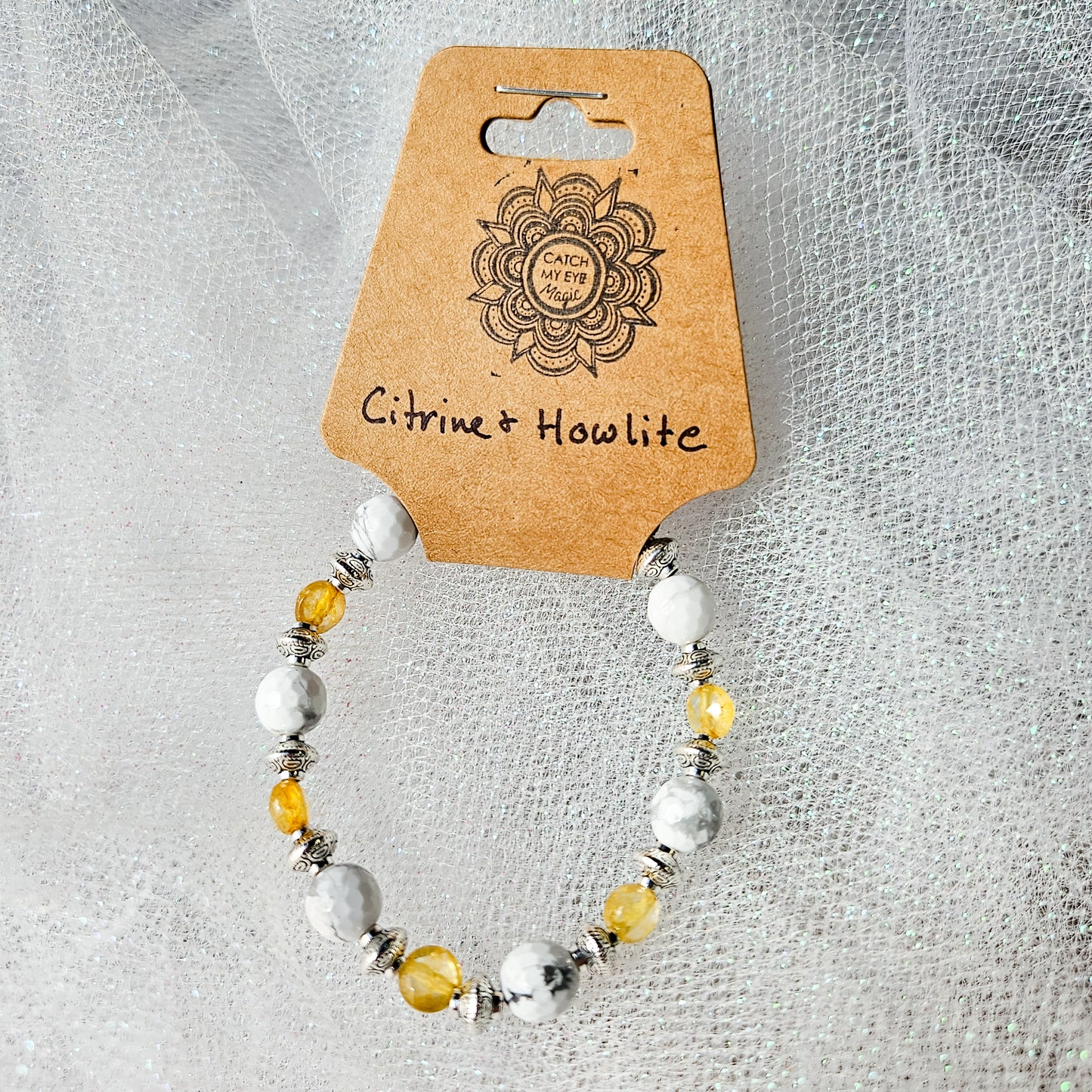Citrine & Howlite Crystal Bracelet