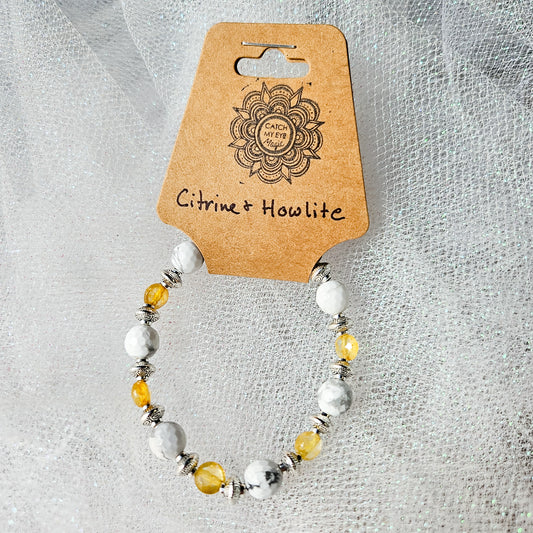Citrine & Howlite Crystal Bracelet