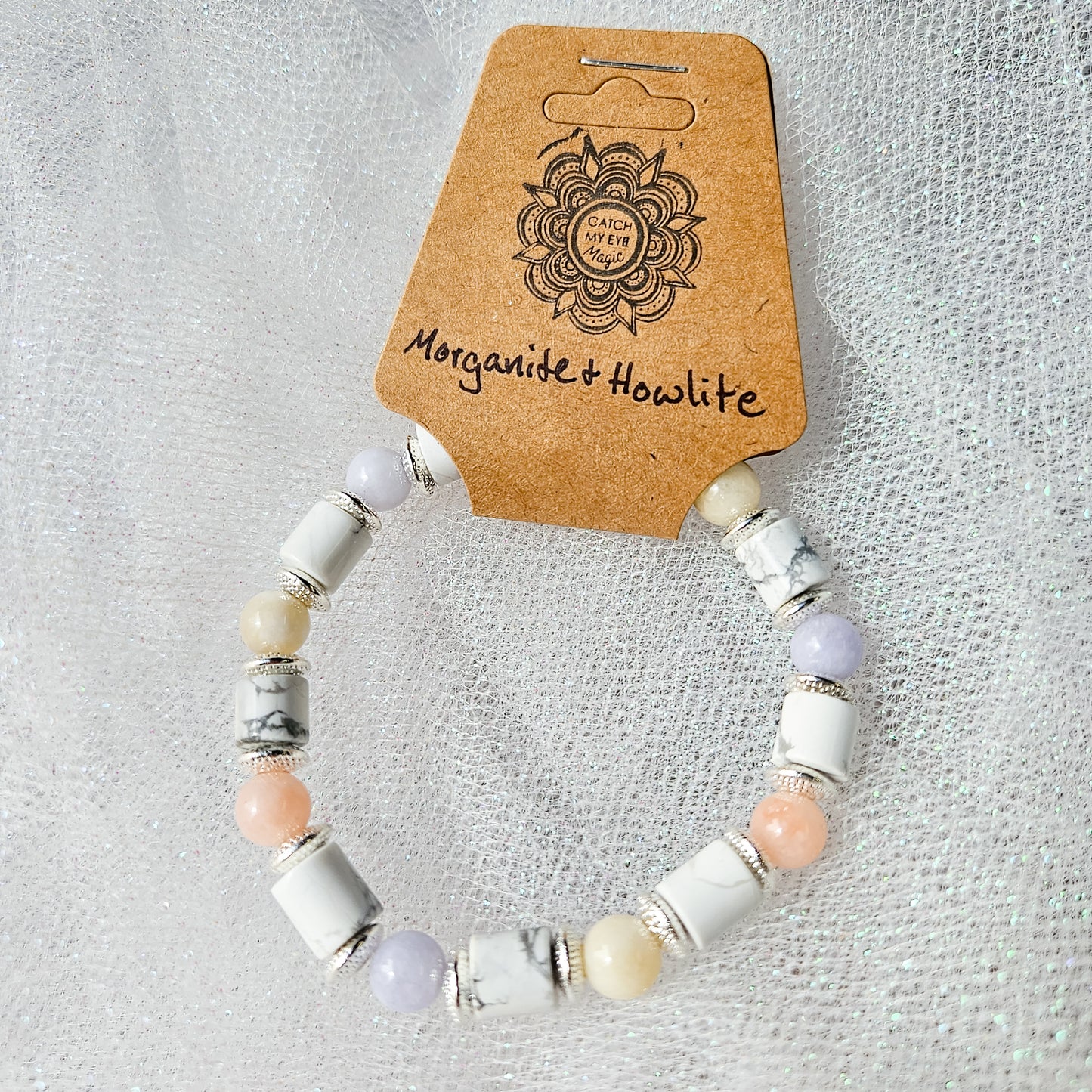 Morganite & Howlite Crystal Bracelet