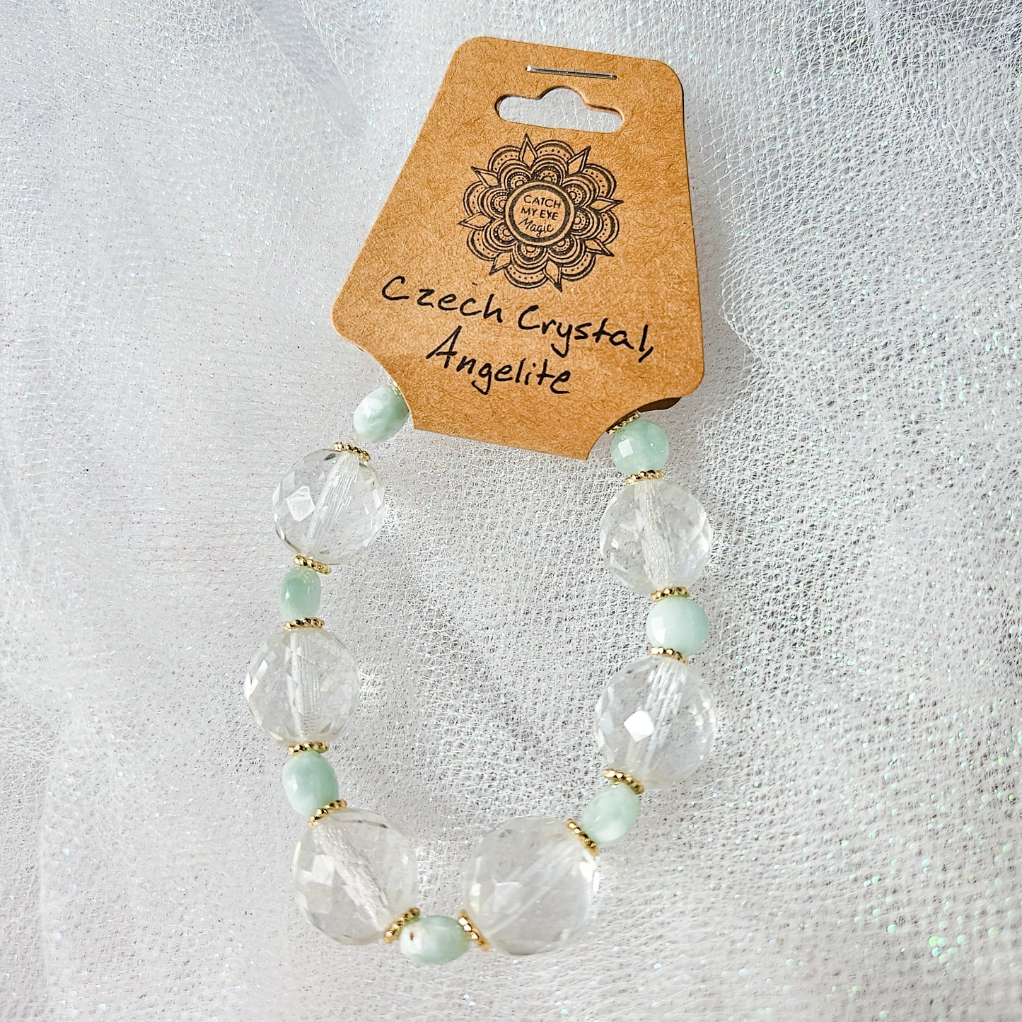 Czech Crystal & Angelite Crystal Bracelet