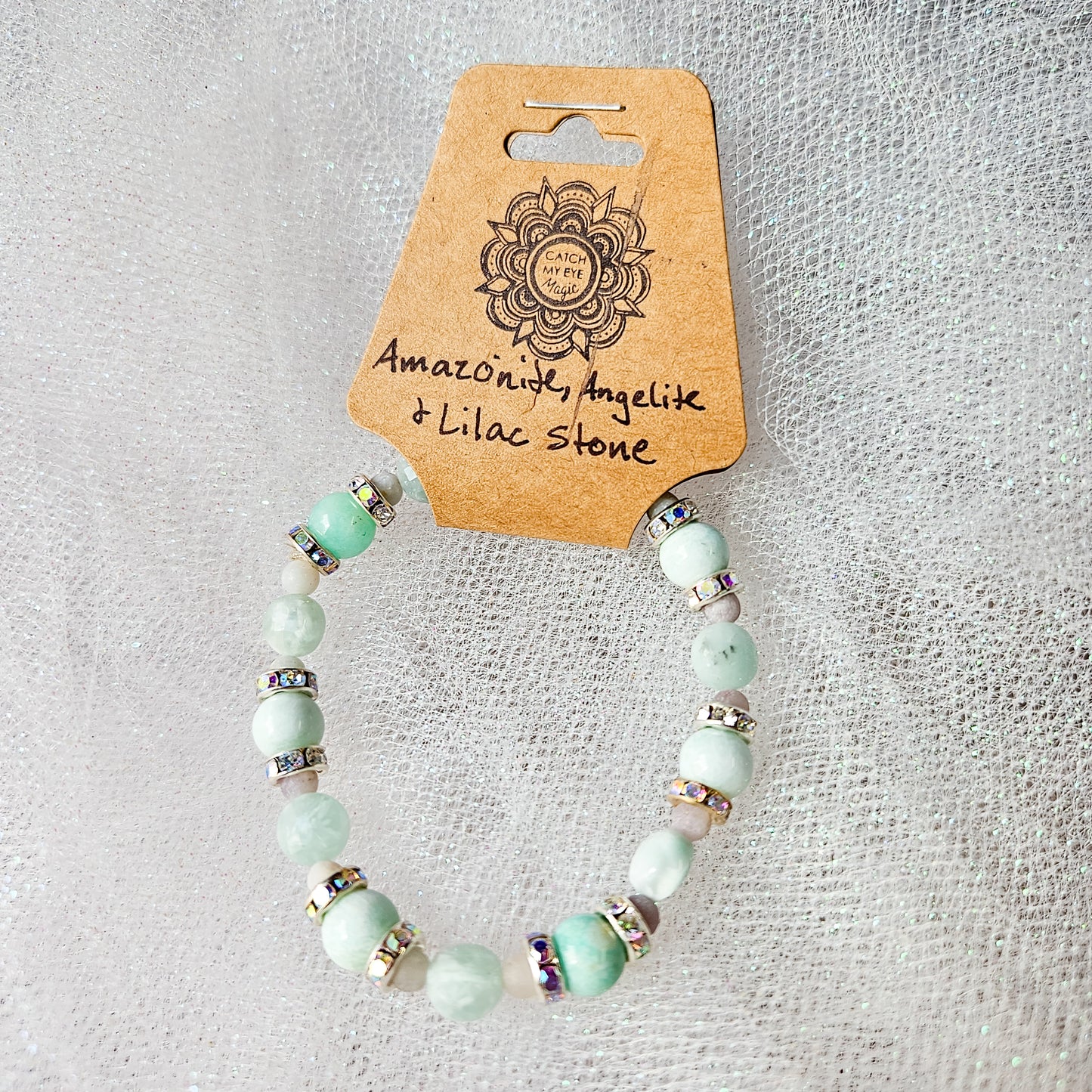 Amazonite, Angelite & Lilac Stone Crystal Bracelet