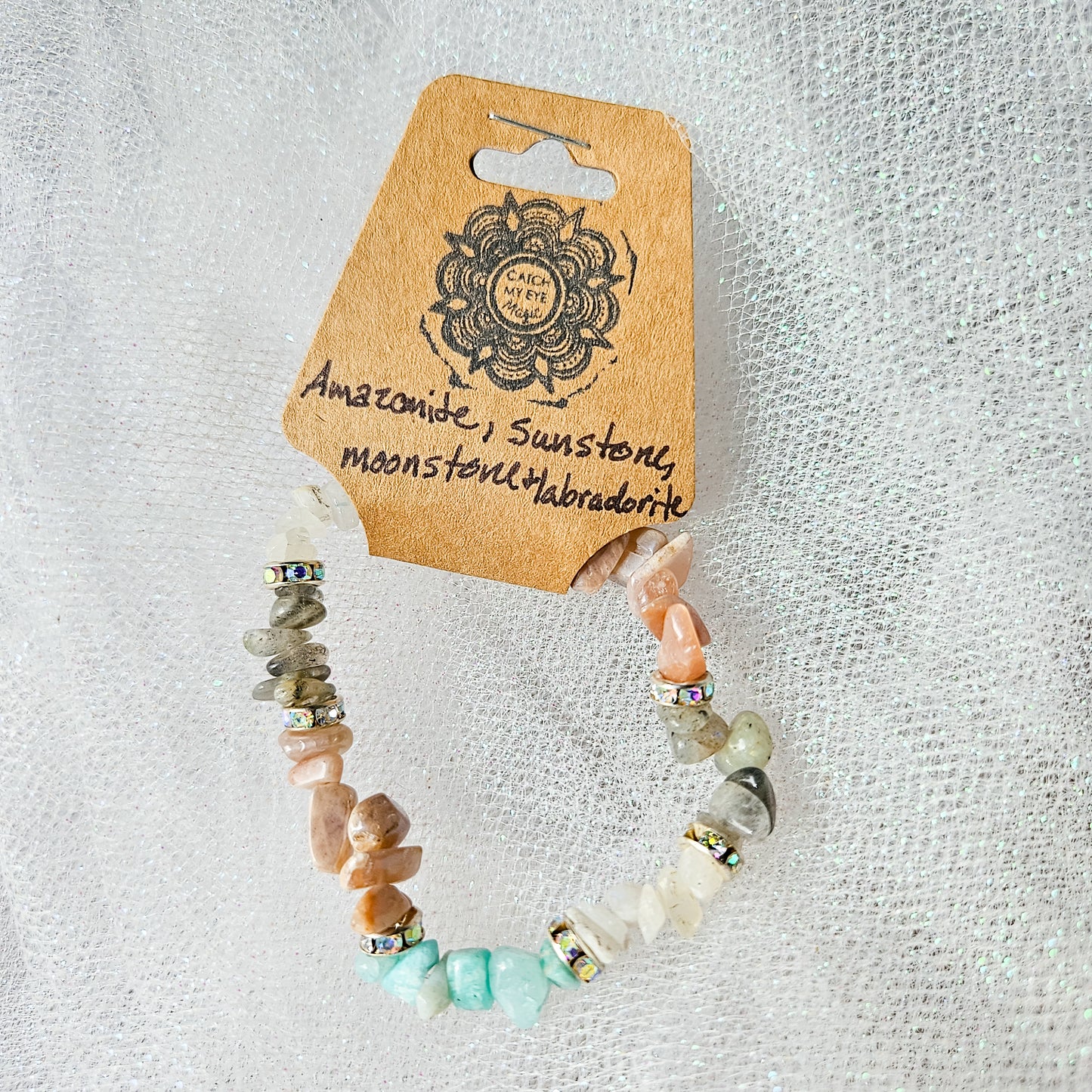 Amazonite, Sunstone, Moonstone & Labradorite Crystal Bracelet