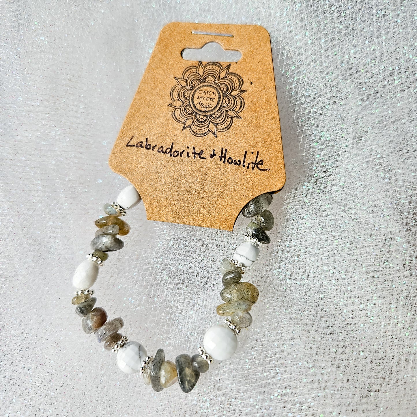 Labradorite & Howlite Crystal Bracelet