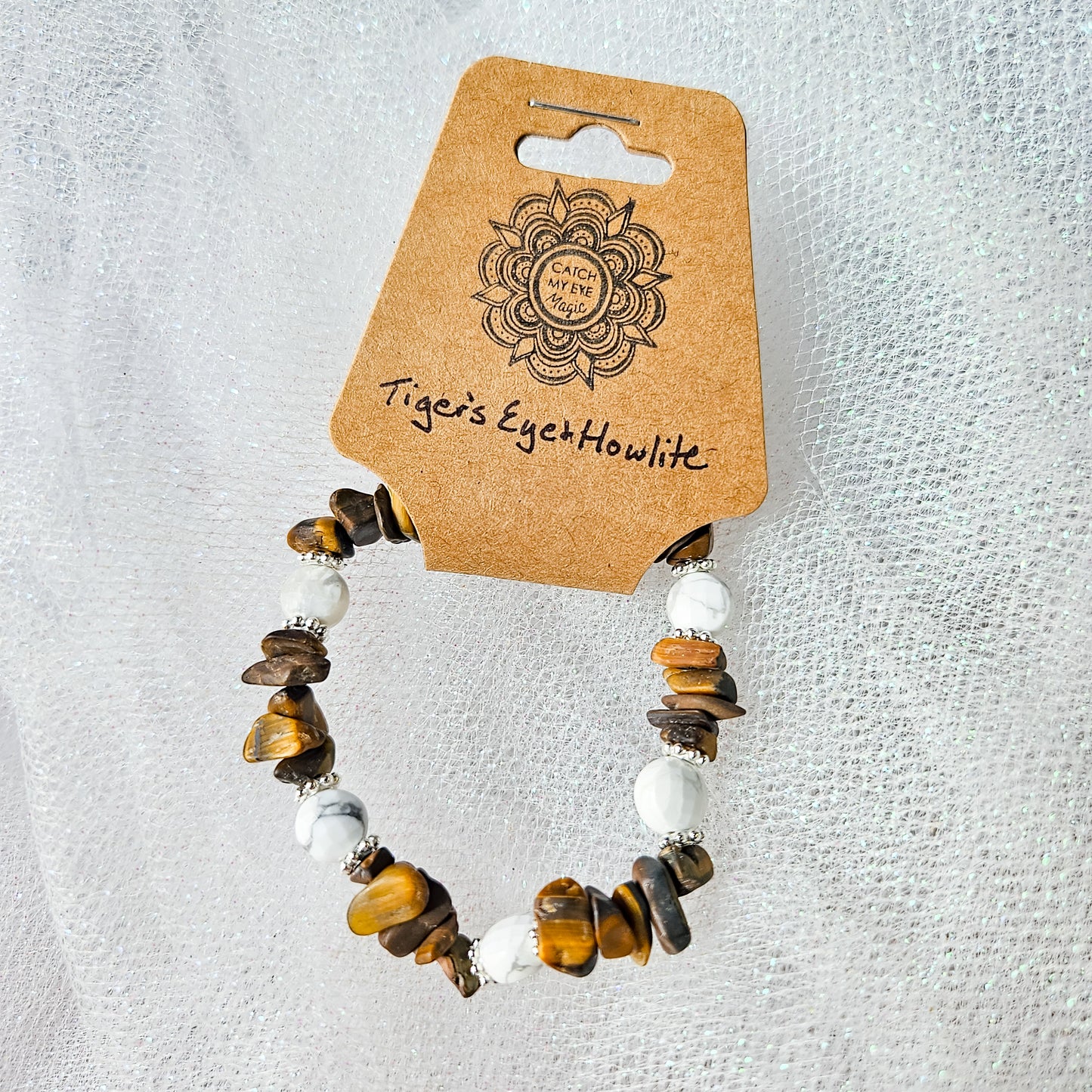 Tiger's Eye & Howlite Crystal Bracelet