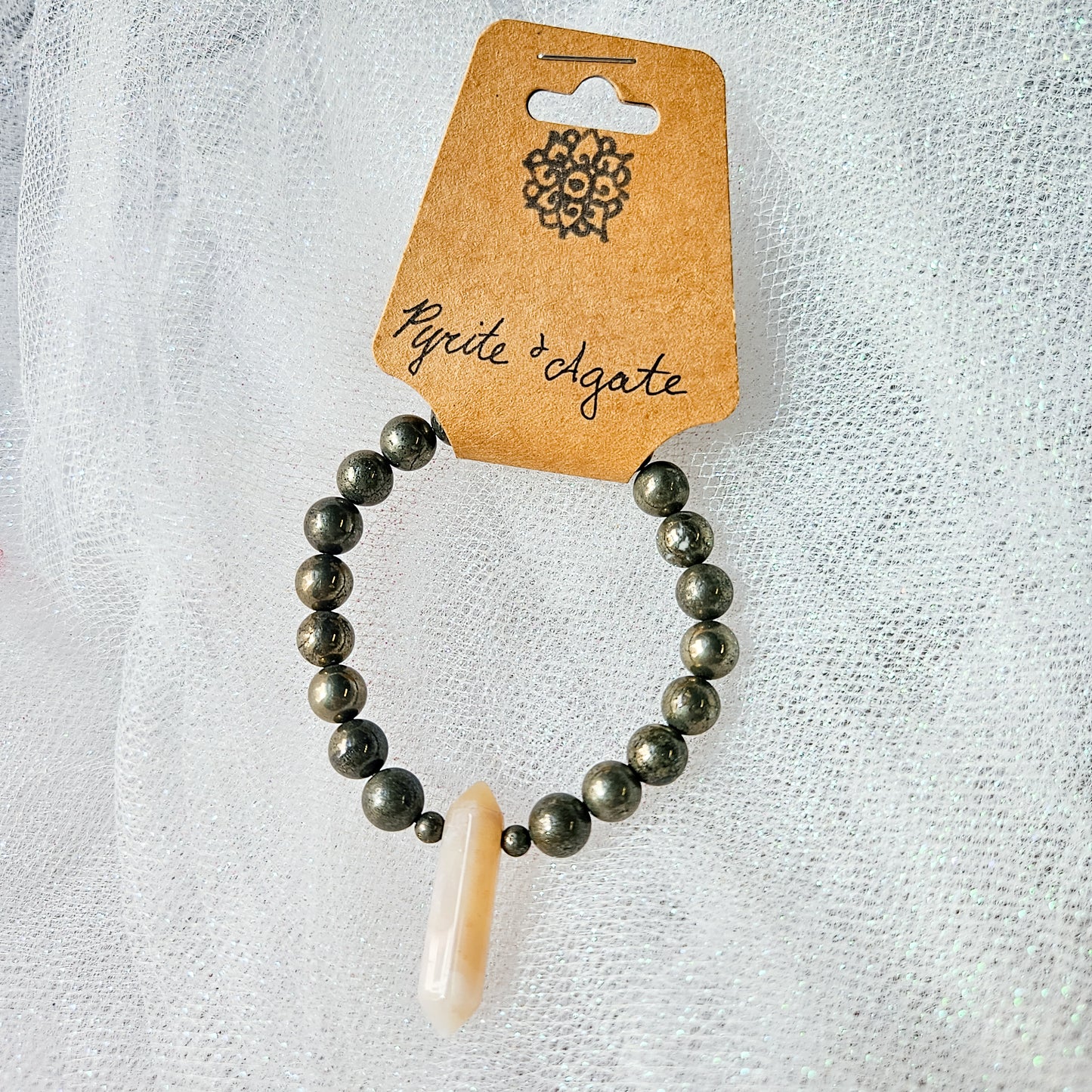 Pyrite & Agate Crystal Bracelet