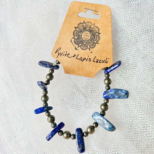 Pyrite & Lapis Lazuli Crystal Bracelet