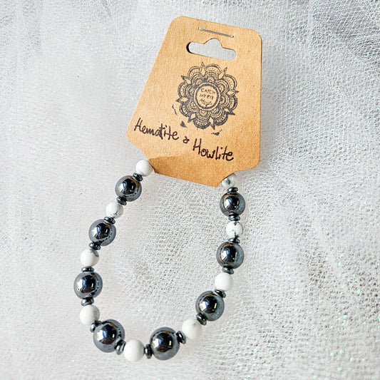 Hematite & Howlite Crystal Bracelet