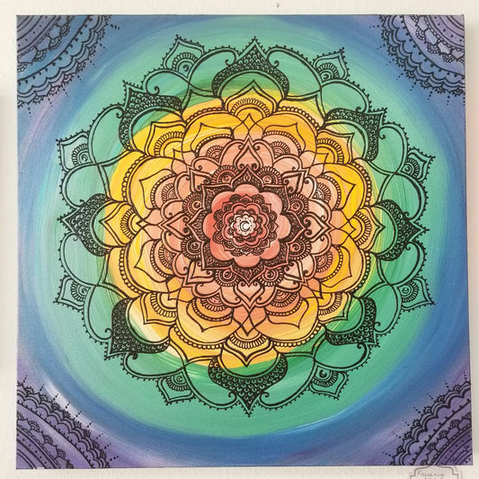 Frequency Blossom 24x24" Acrylic Painting