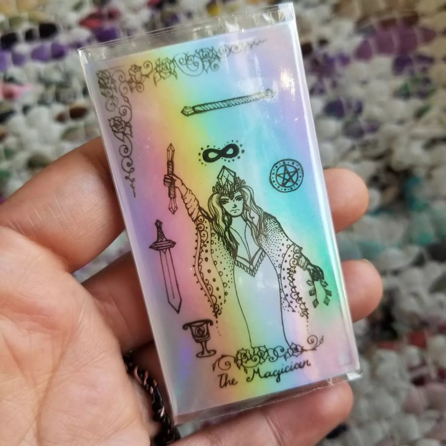 Magician Tarot Card Holographic Waterproof Sticker