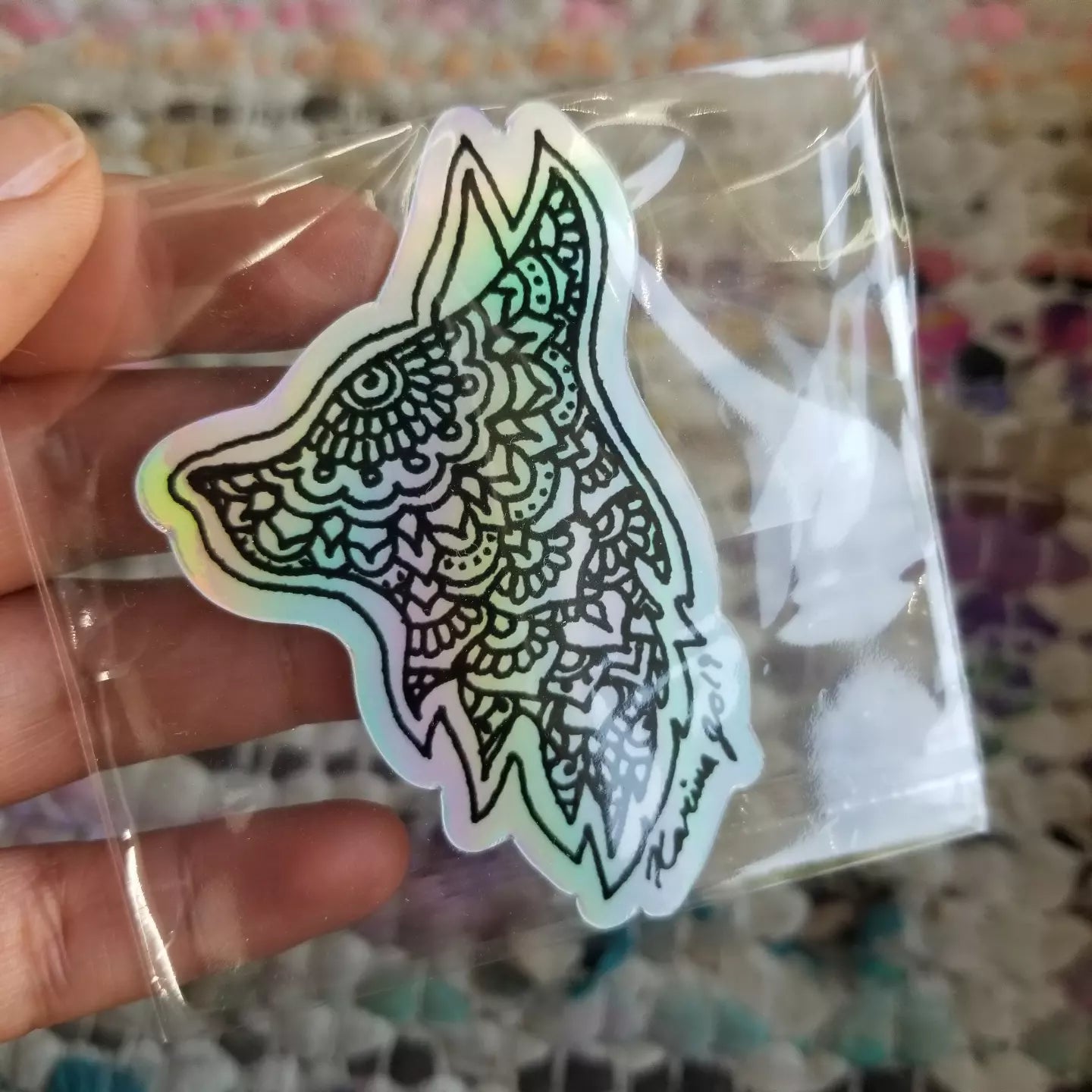 Wolf Holographic Waterproof Sticker