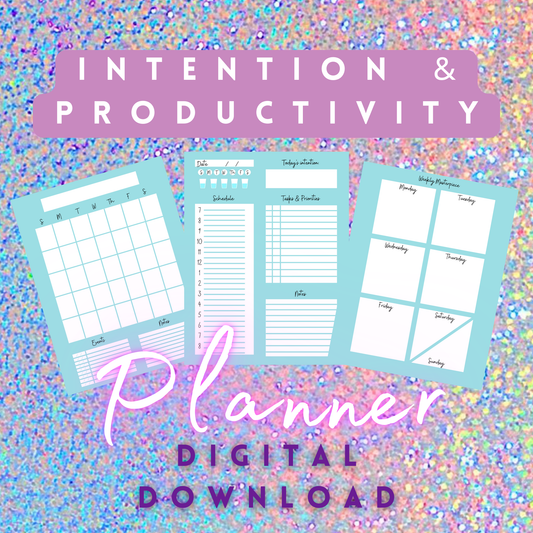 Intention & Productivity PRINTABLE Planner | Instant Digital Download | Weekly Monthly Daily Undated