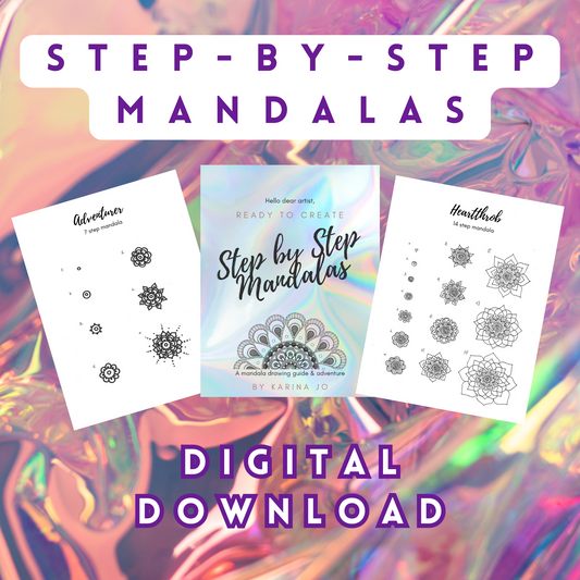 Step-by-Step Mandala Workbook DIGITAL & PRINTABLE DOWNLOAD | Learn to Draw Mandala Art Ebook