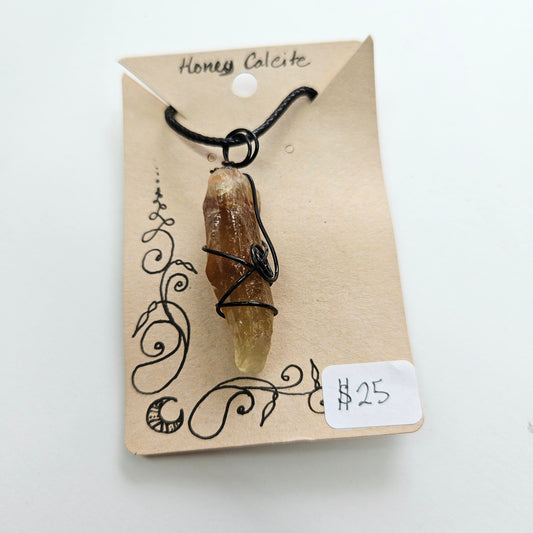 Honey Calcite Handwrapped Necklace