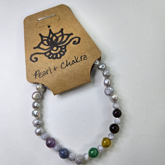 Pearl & Chakra Crystal Bracelet