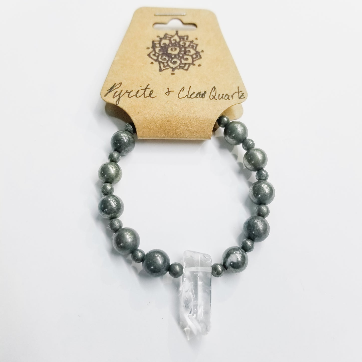 Pyrite & Clear Quartz Crystal Bracelet