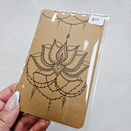 Small Handrawn Lotus Moleskine Journal / Notebook