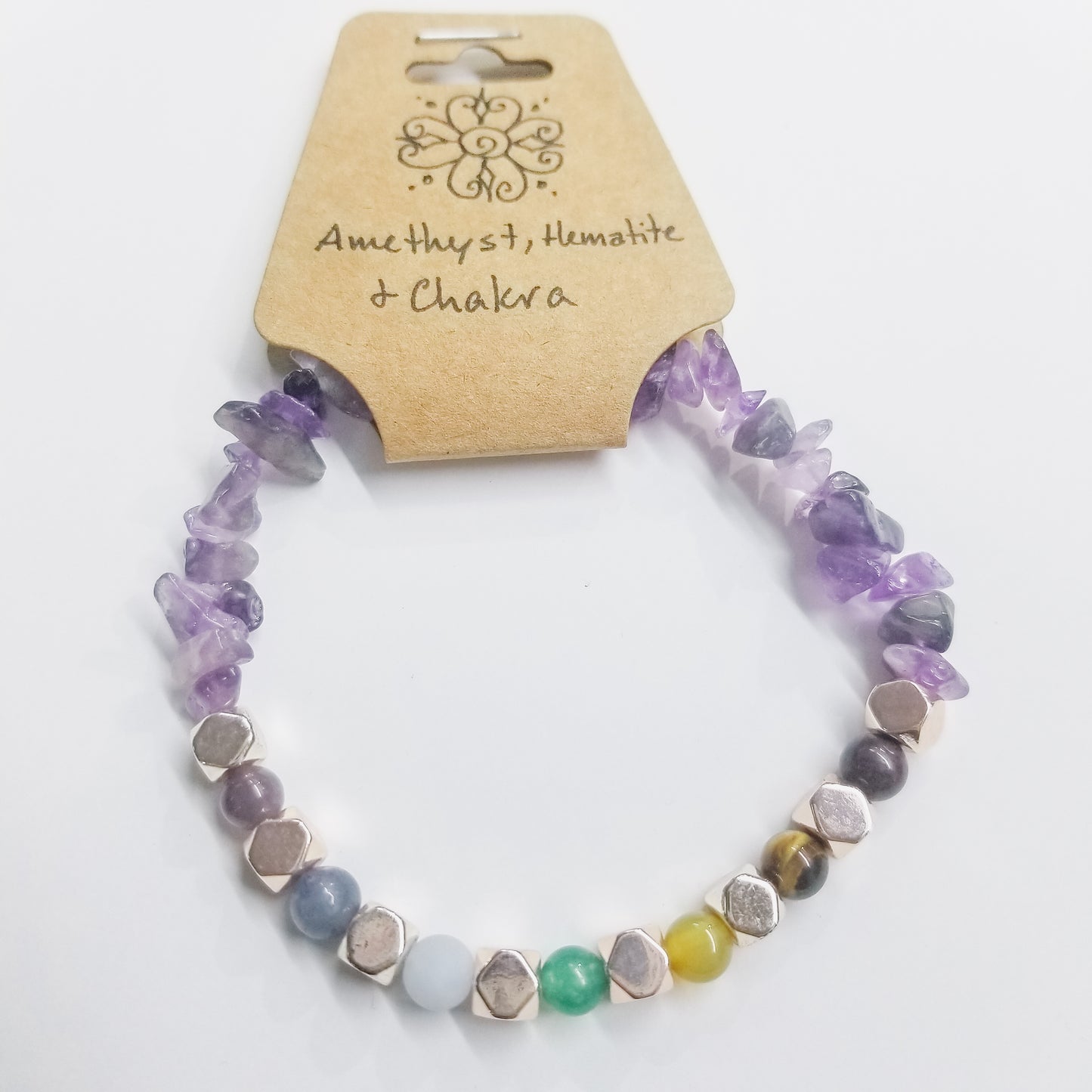 Amethyst, Hematite & Chakra Crystal Bracelet