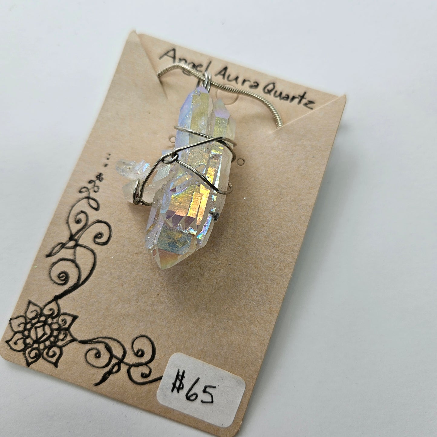 Angel Aura Quartz Handwrapped Necklace