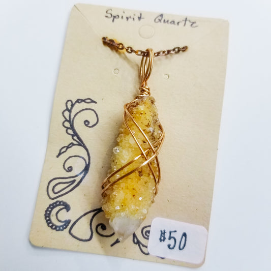 Spirit Quartz Handwrapped Necklace