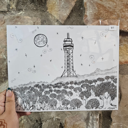 Hot Springs Mountain Tower Art Print | 8.5x11 Poster