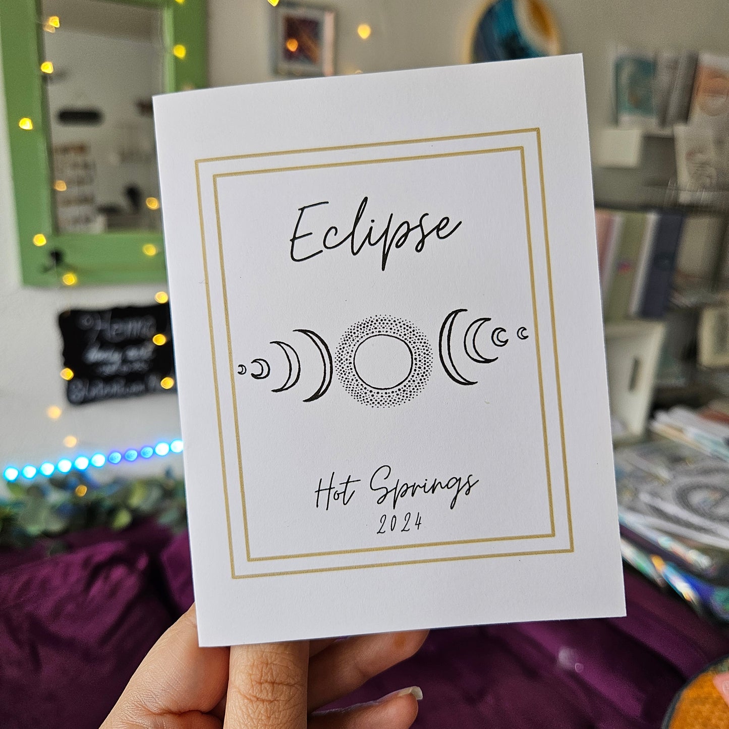 Hot Springs Eclipse 2024 Art Card 4-Pack