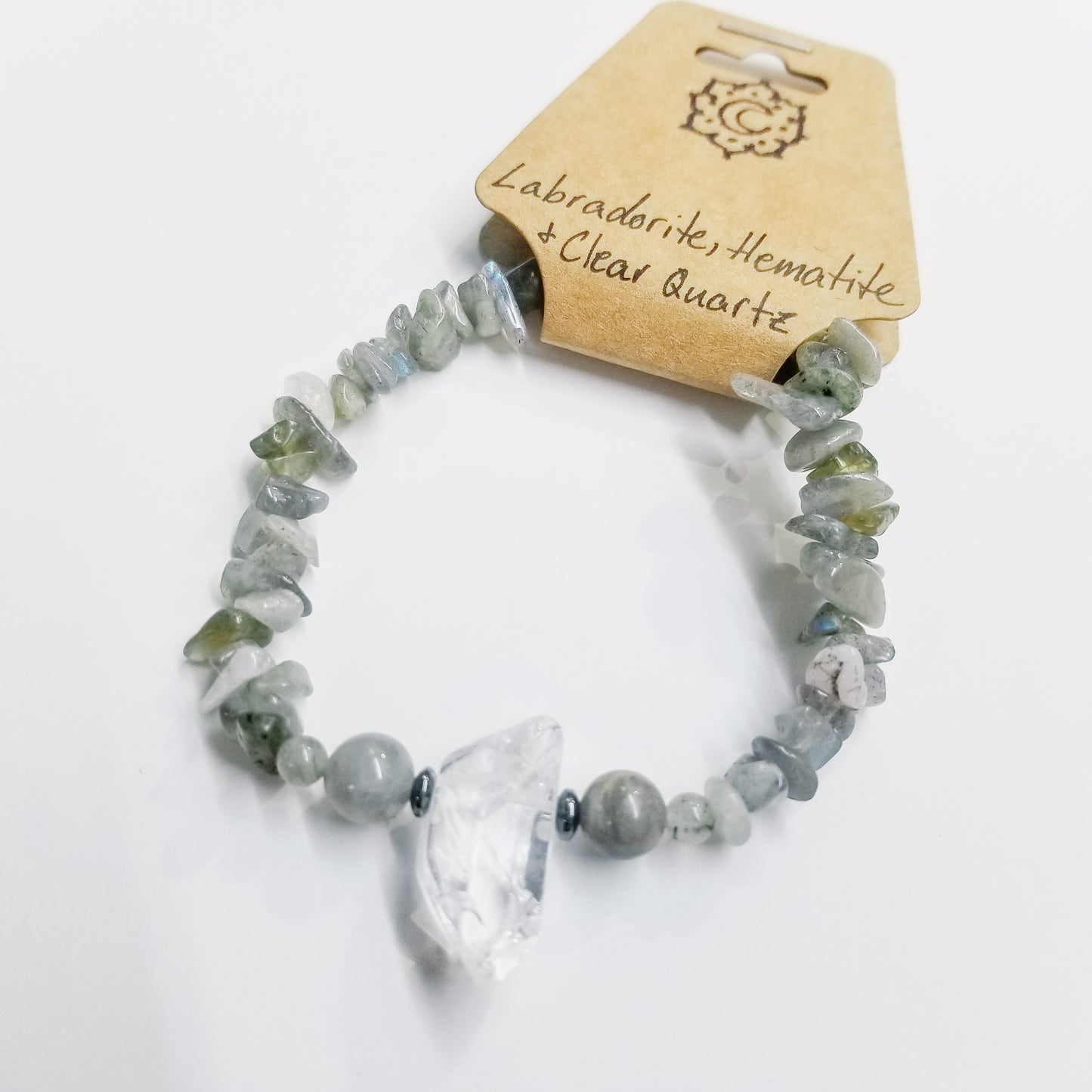 Labradorite, Hematite & Clear Quartz Crystal Bracelet