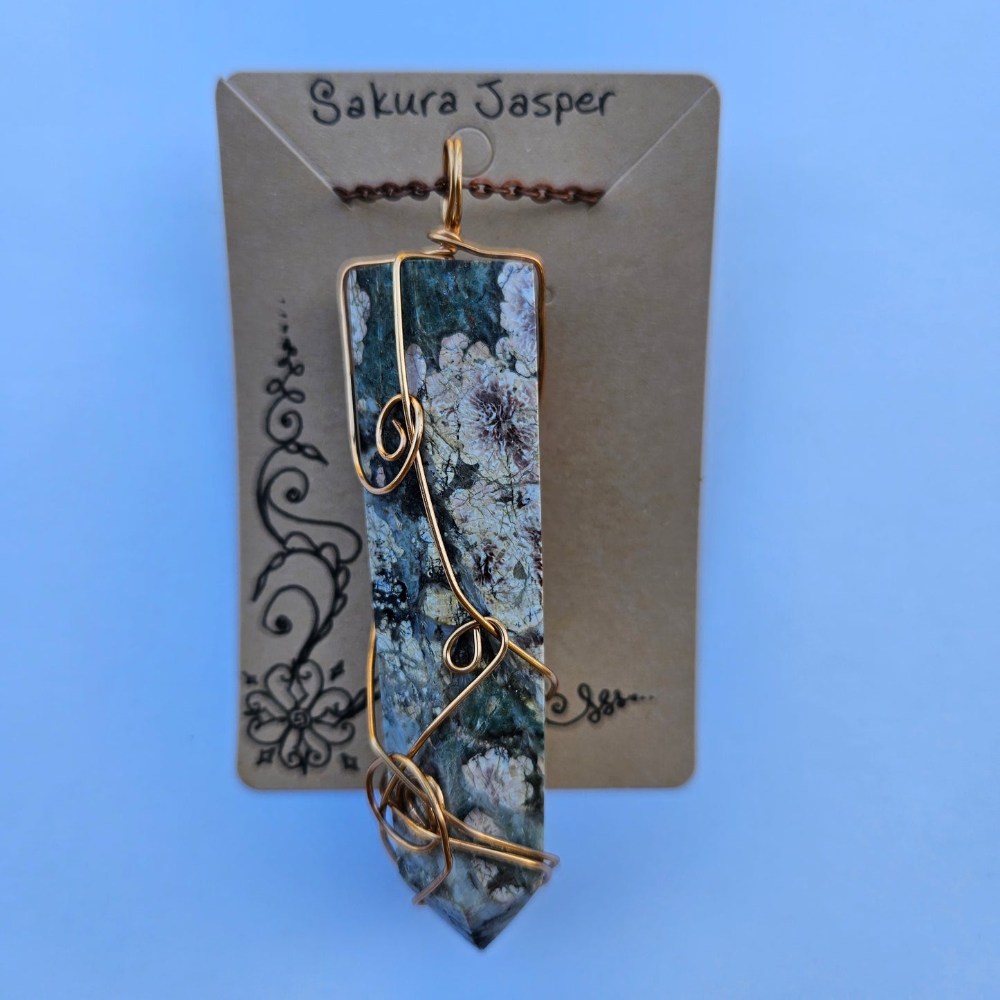 Sakura Jasper Handwrapped Necklace