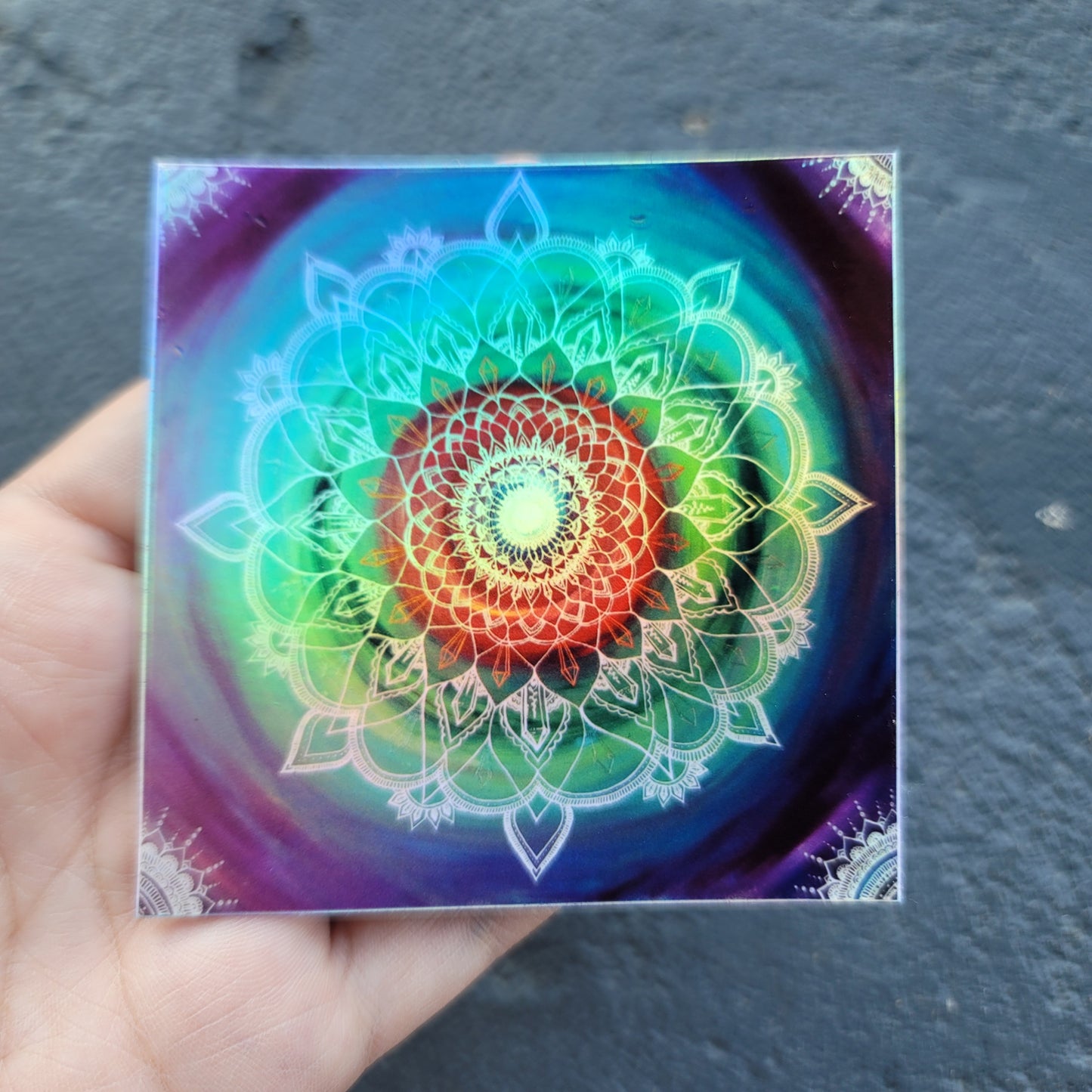 Frequency Portal Mandala 3” Sticker | Waterproofs Holographic Sticker | Mandala Print
