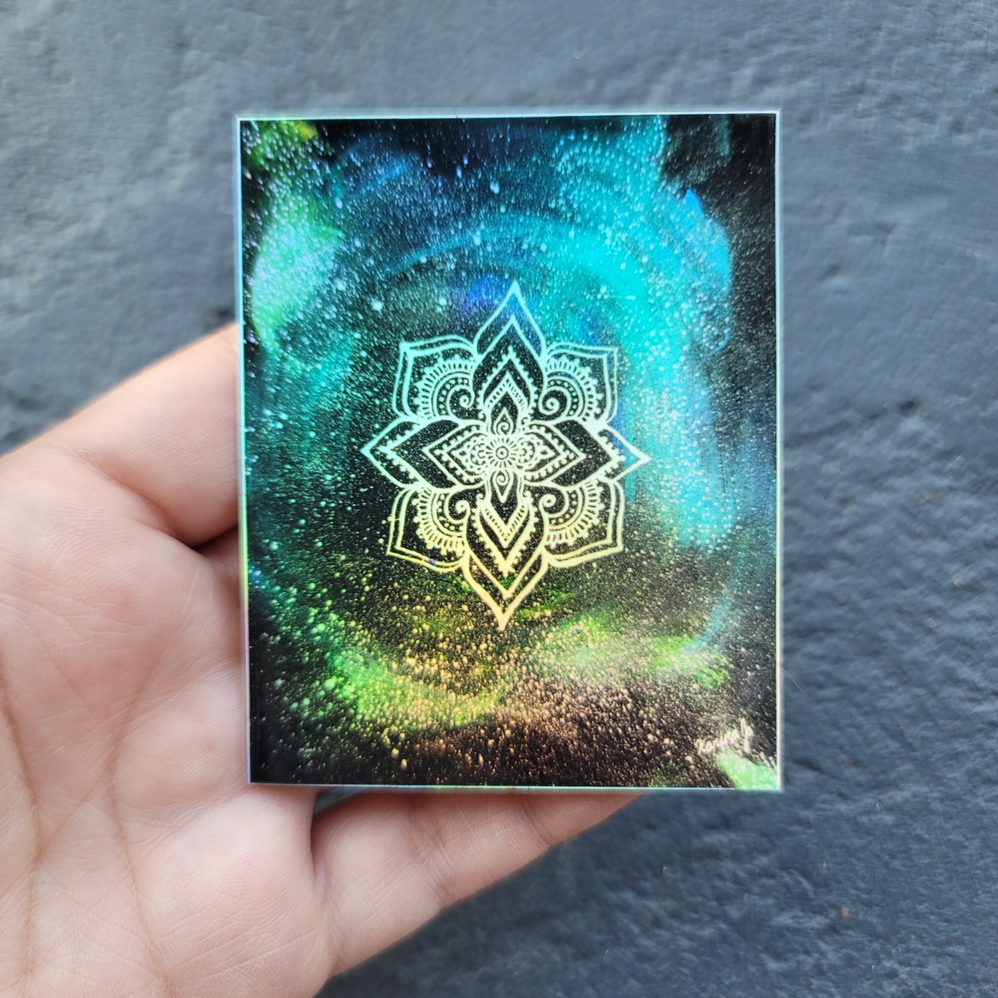 Galaxy Mandala 3” Sticker | Waterproofs Holographic Sticker | Mandala Print