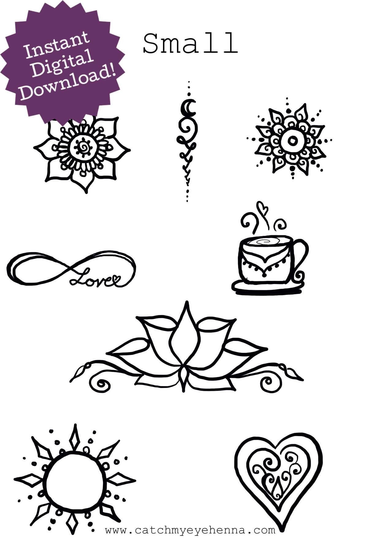 Henna Design Digital eBook | 20 Original Freehand Mandala & Henna Designs | Learn Natural Henna Body Art | Catch My Eye Printable Book