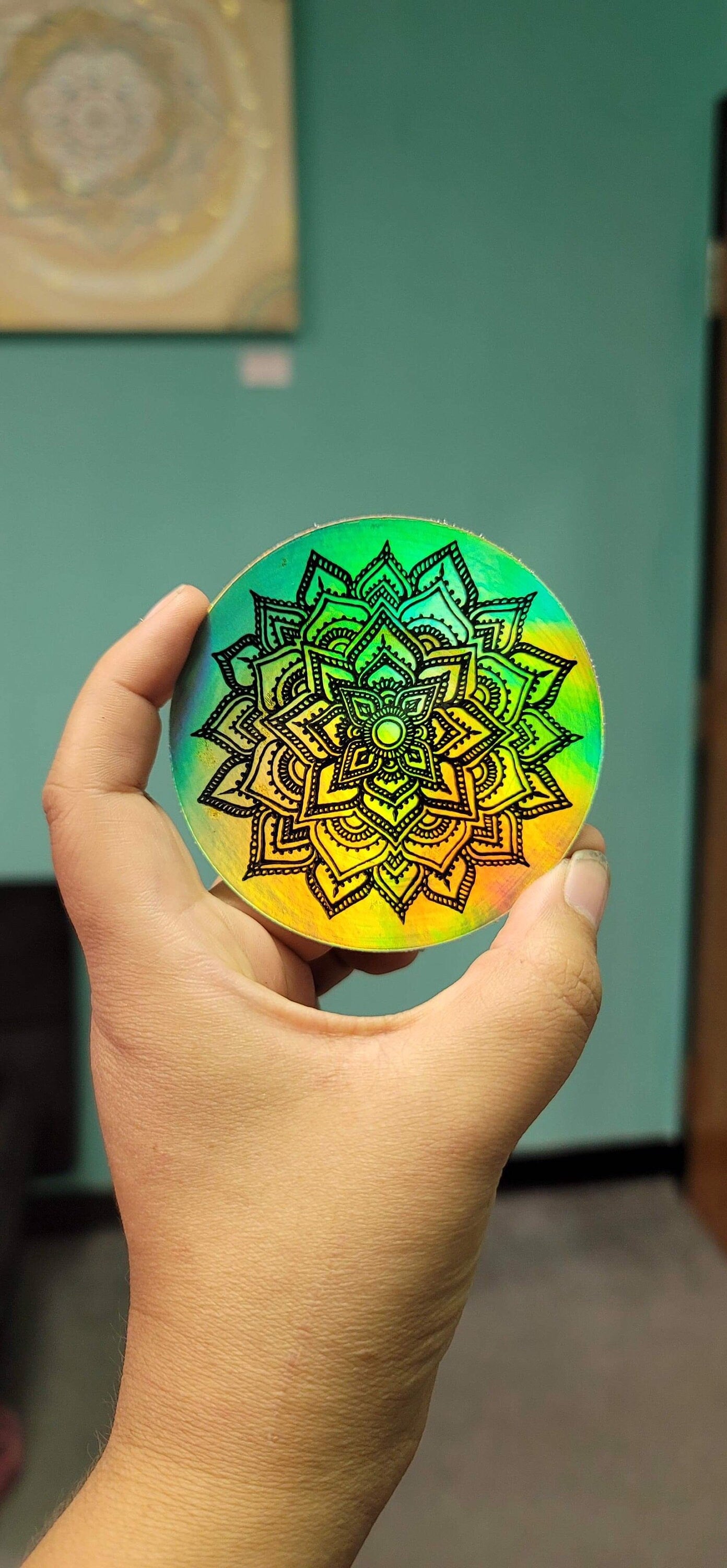 Crystal Moonlight 3” Sticker | Waterproofs Holographic Sticker | Mandala Print
