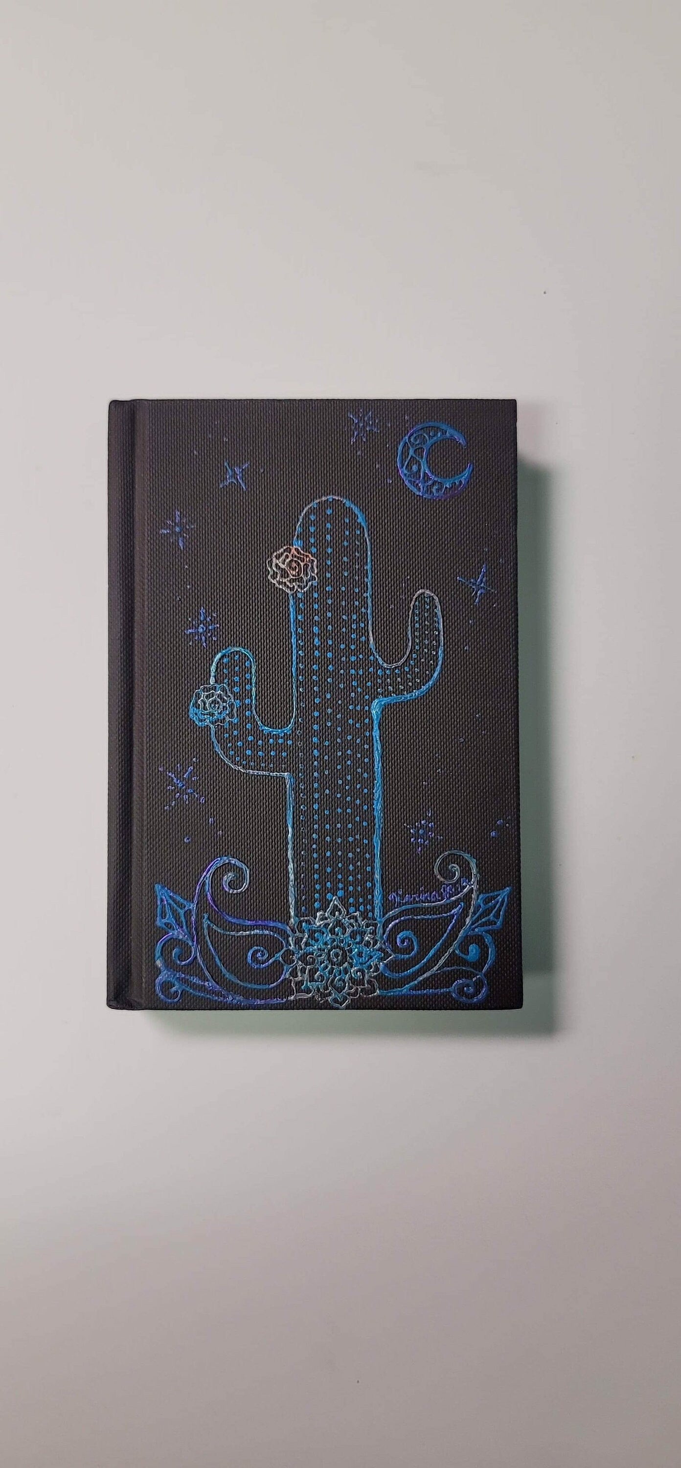 Luna Saguaro Sketchbook | Hand Painted 4x6" 110 pg Intention Journal | Reiki Art