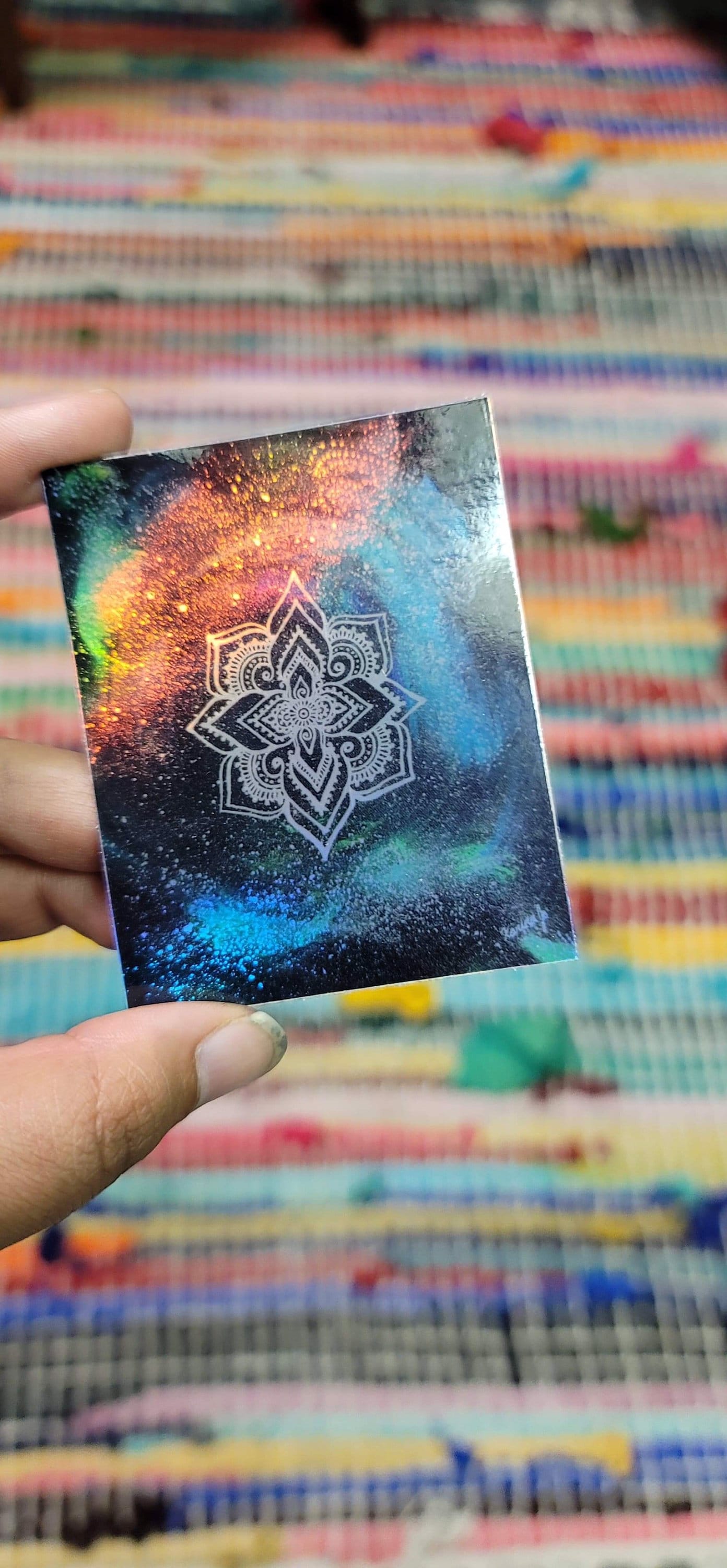 Galaxy Mandala 3” Sticker | Waterproofs Holographic Sticker | Mandala Print