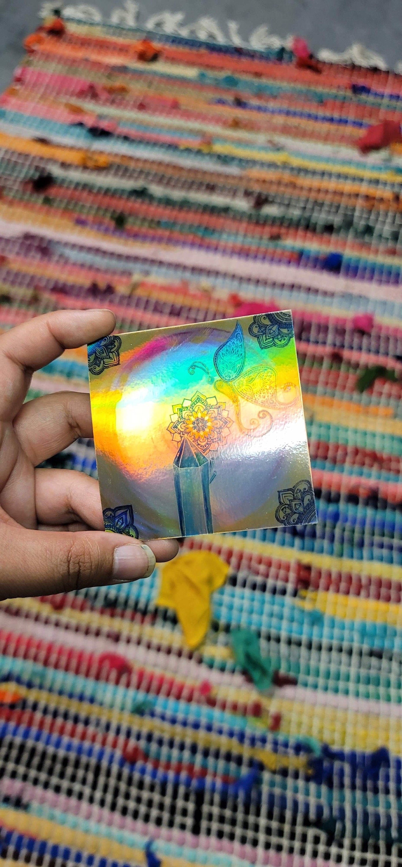 Butterfly Atlantis 3” Sticker | Waterproofs Holographic Sticker | Mandala Print