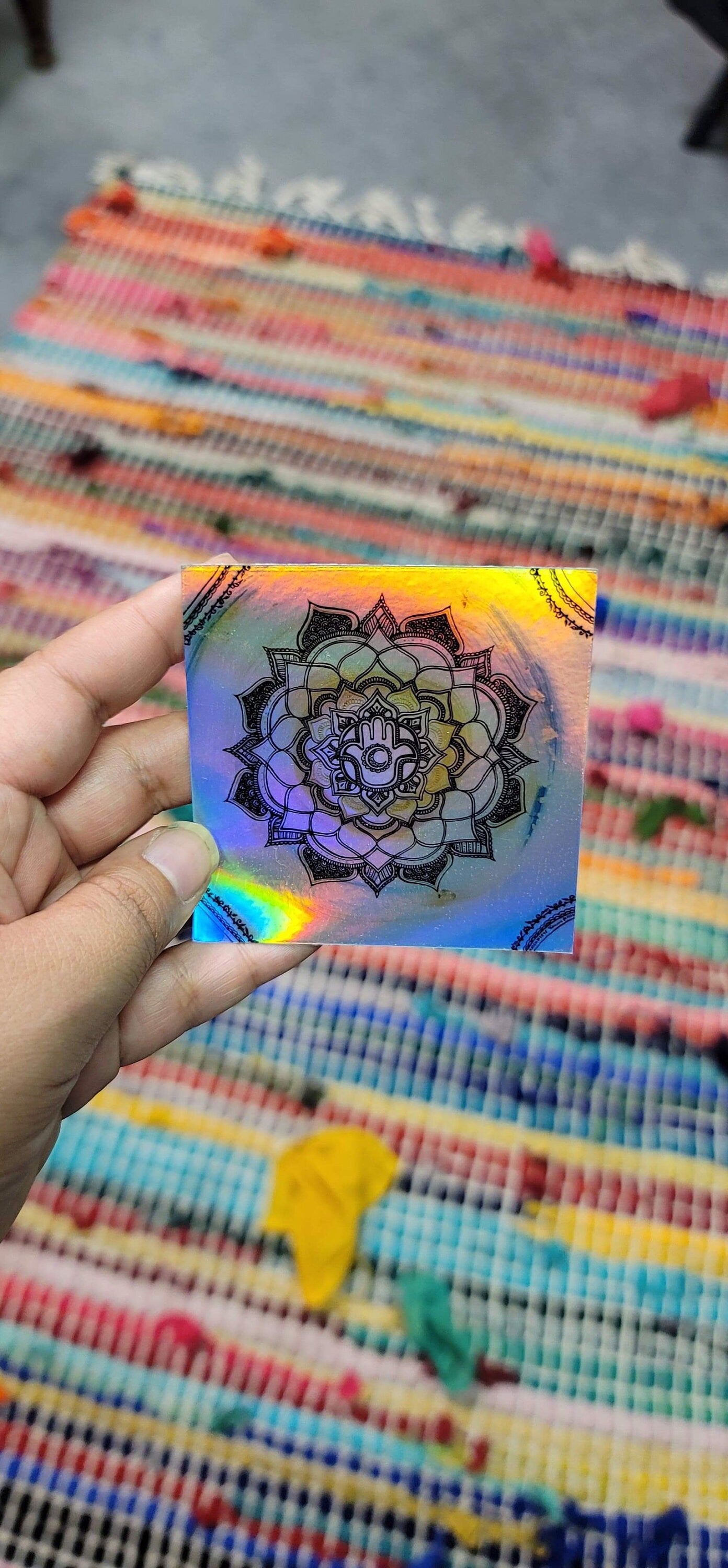Luna Anastasia 3” Sticker | Waterproofs Holographic Sticker | Mandala Print