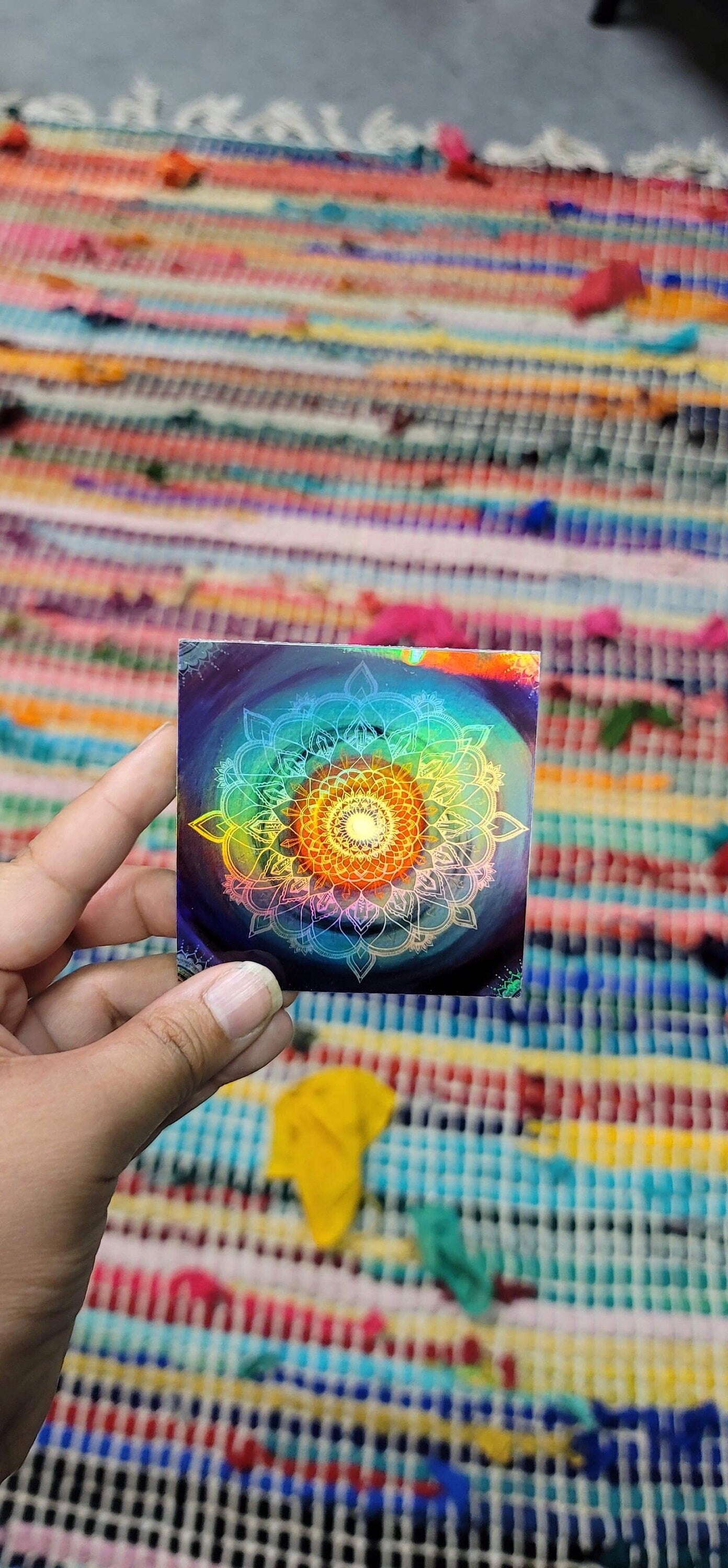 Frequency Portal Mandala 3” Sticker | Waterproofs Holographic Sticker | Mandala Print