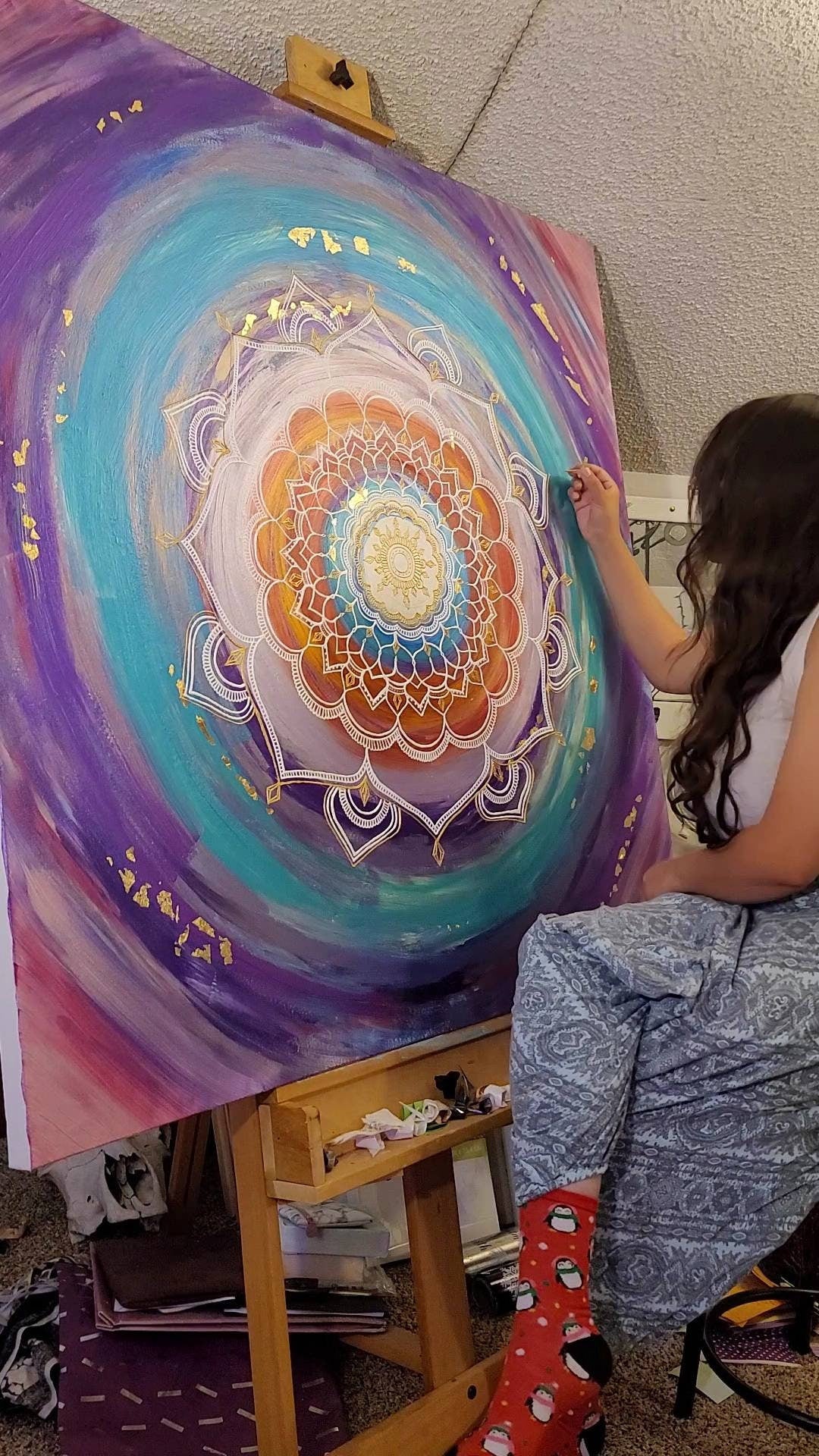 Commissioned Intention Mandala | A Complete Experience from Intention Session to Freehand Reiki Infused Intention Mandala Acrylic Painting