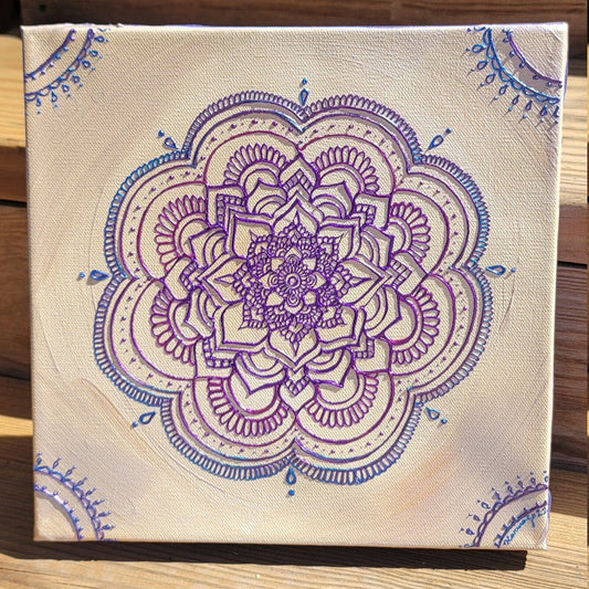 Divine Intuition Original Mandala Painting | 10x10 Freehand Reiki Infused Intention Artwork